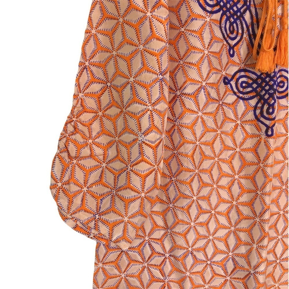 Roberta Roller Rabbit Orange Silk Tunic SIZE XSMALL - Picture 15 of 15